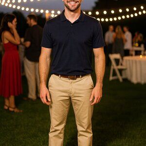 Ralph Lauren Polo Pants Men 20 Beige Flat Front Chino Twill Golf Travel Preppy